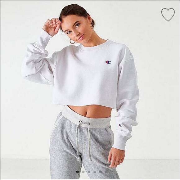 Champion Oversized Cropped Raw Edge Reverse Weave women's Crewneck medium - Picture 1 of 9